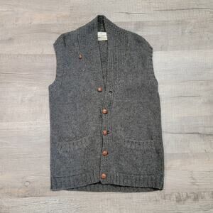 Paul Stuart 100% Shetland Wool Vintage 90s Button Up Cardigan Sweater Vest XL